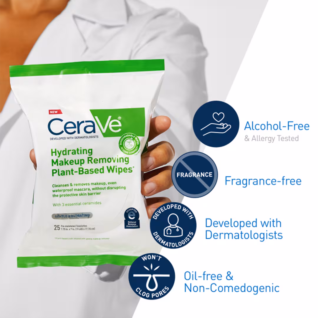Plant-Based Hydrating Makeup Removing Face Wipes
